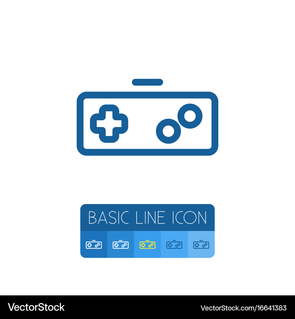 Isolated keypad outline gamer element can vector image