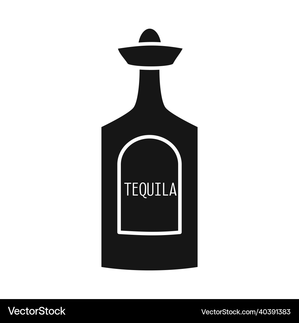 Isolated object of bottle and tequila logo web Vector Image