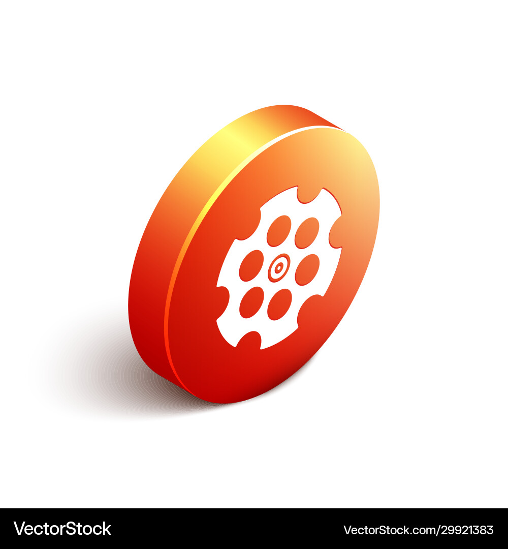 Isometric revolver cylinder icon isolated on white Vector Image