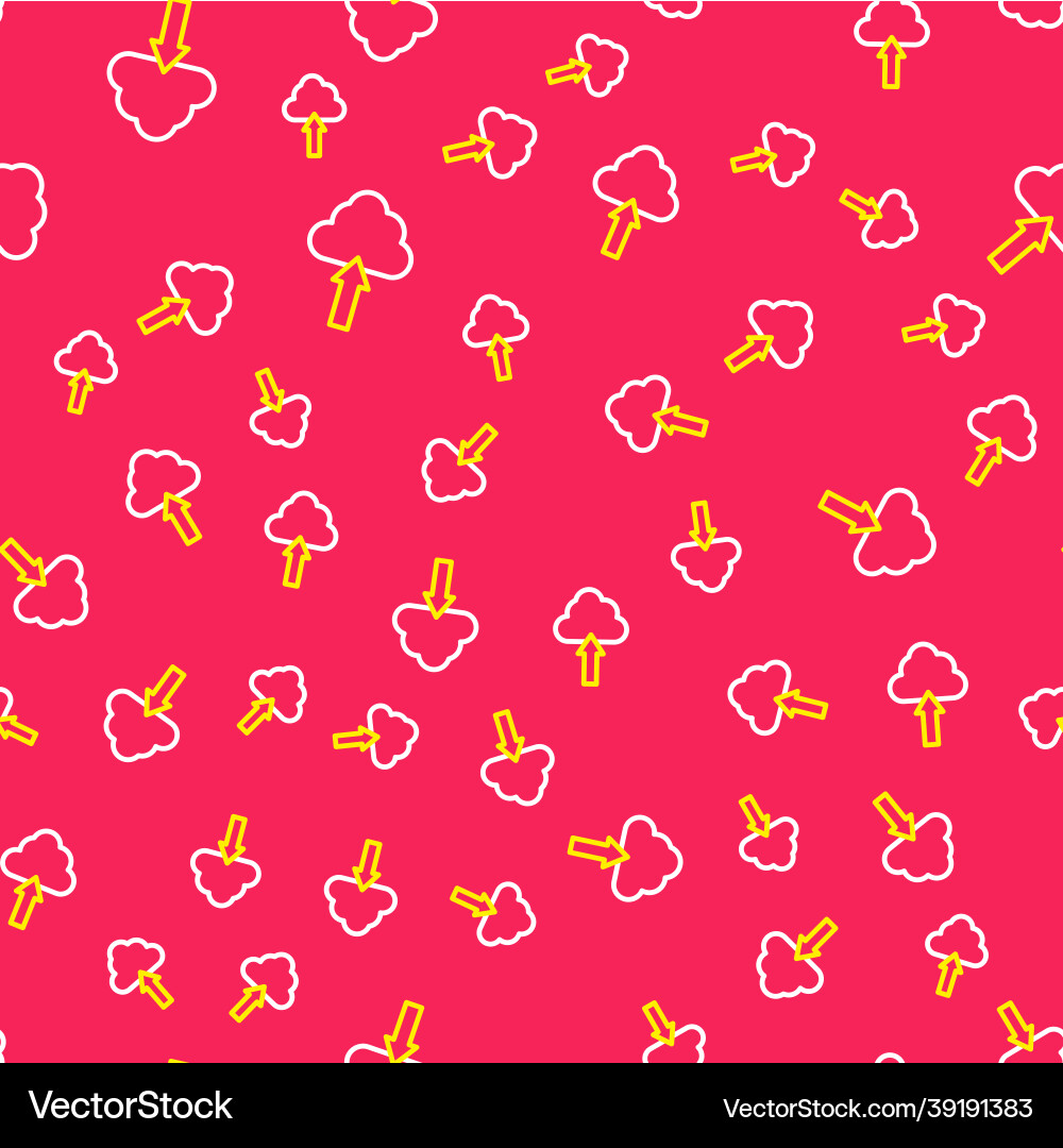 Line cloud upload icon isolated seamless pattern Line cloud upload icon isolated seamless pattern vector image