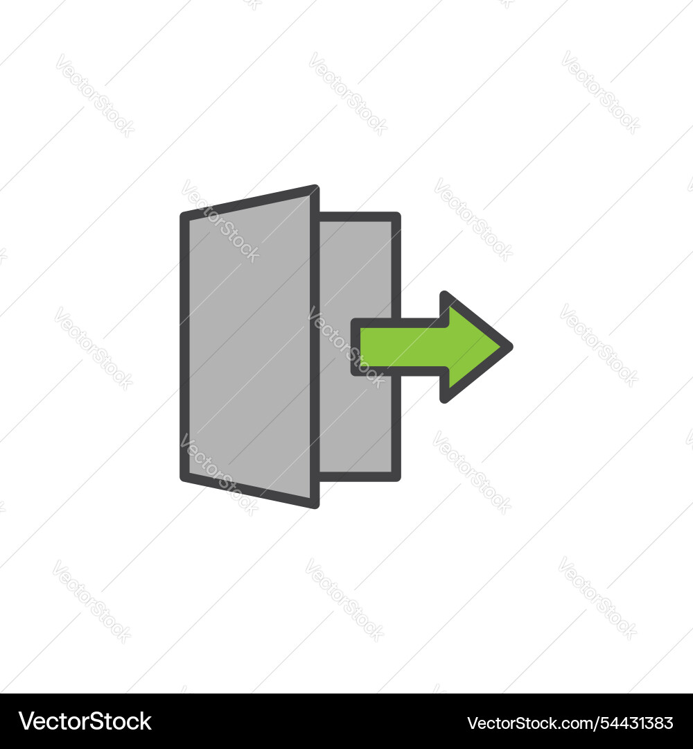 Log out icon in colored version vector image