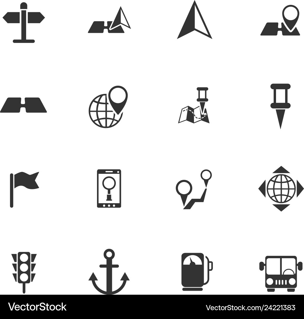 Navigation icon set Vector Image