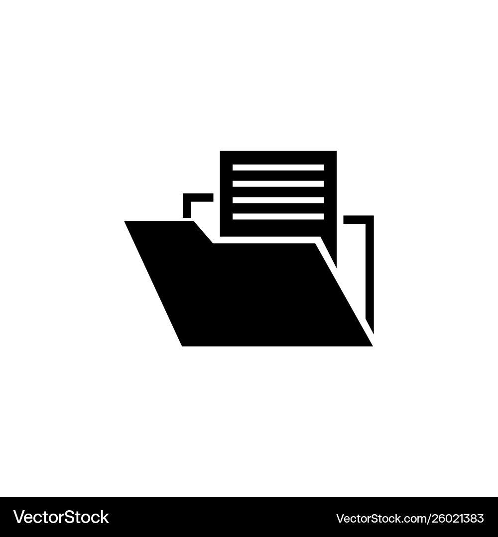 Open file folder document icon vector image