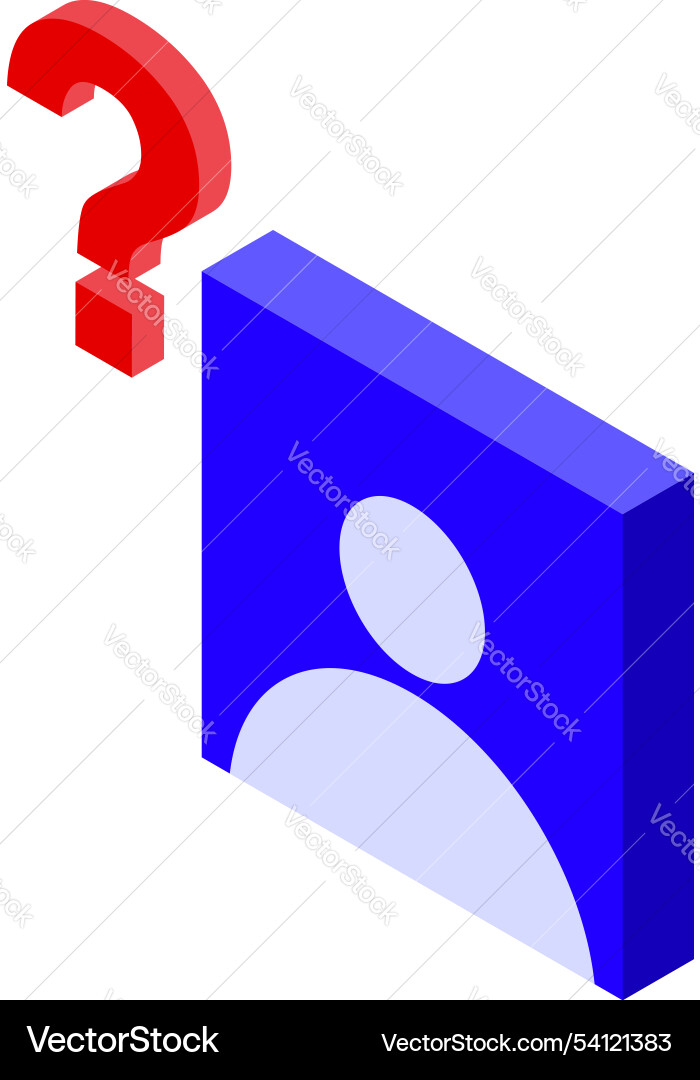 Question mark hovering over user profile icon Question mark hovering over user profile icon vector image