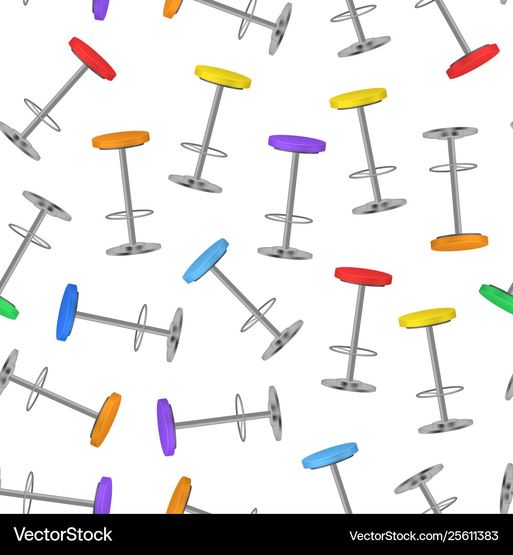 Realistic detailed 3d bar stools seamless pattern Realistic detailed 3d bar stools seamless pattern vector image