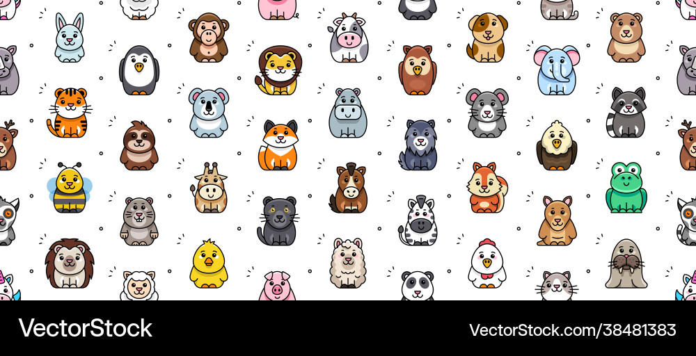Seamless pattern with animals icons Royalty Free Vector