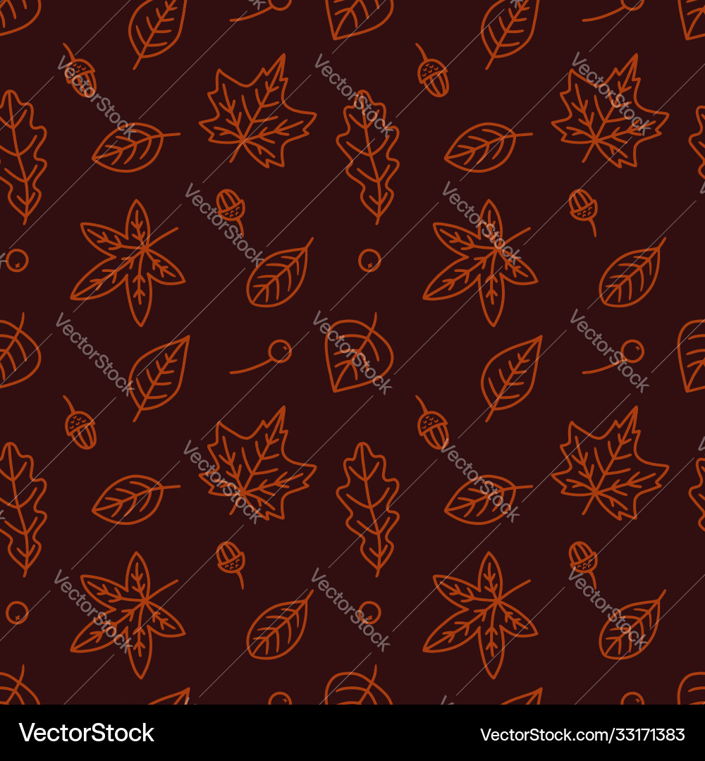 Seamless pattern with autumn leaves endless print Seamless pattern with autumn leaves endless print Vector Image