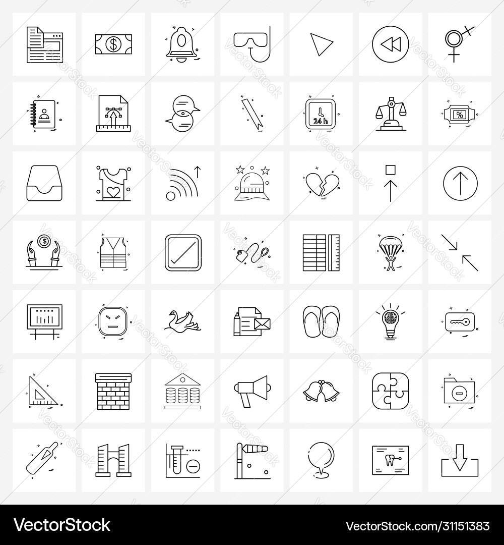 Set 49 universal line icons pointer cursor Vector Image