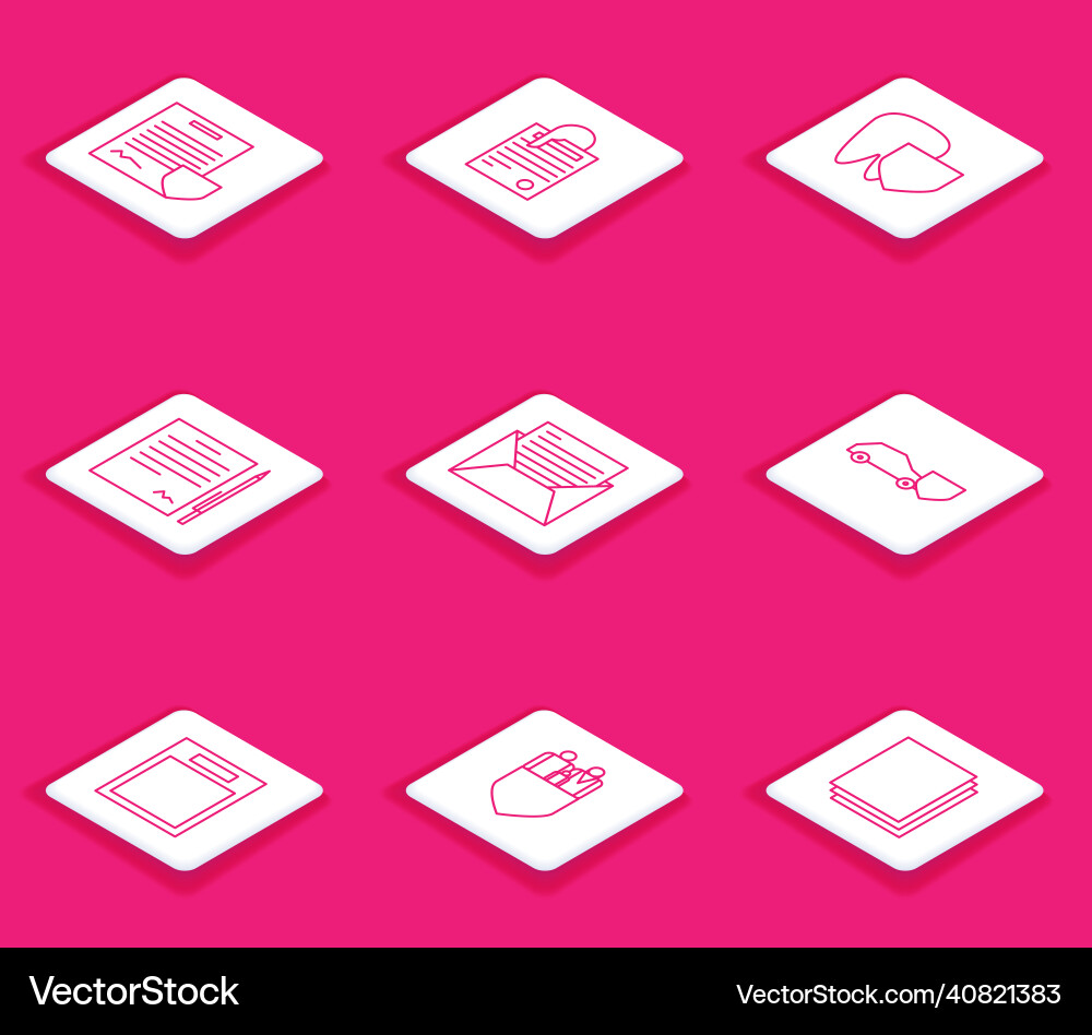 Set line contract with shield file document Set line contract with shield file document vector image