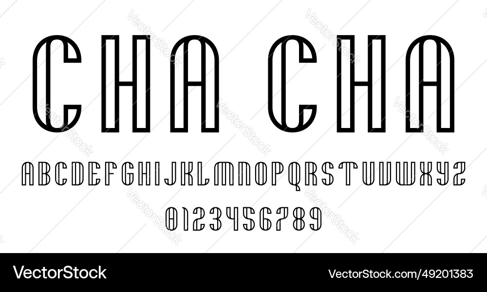 Set of alphabets font letters and numbers Set of alphabets font letters and numbers vector image