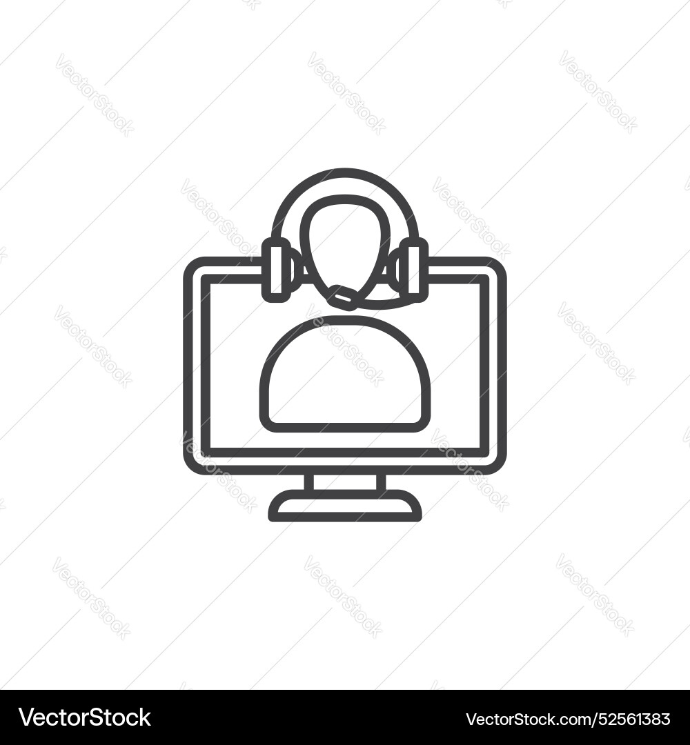 Tech support icon set on white background Vector Image
