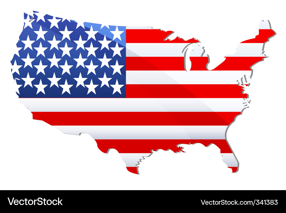 United States Flag Map vector image