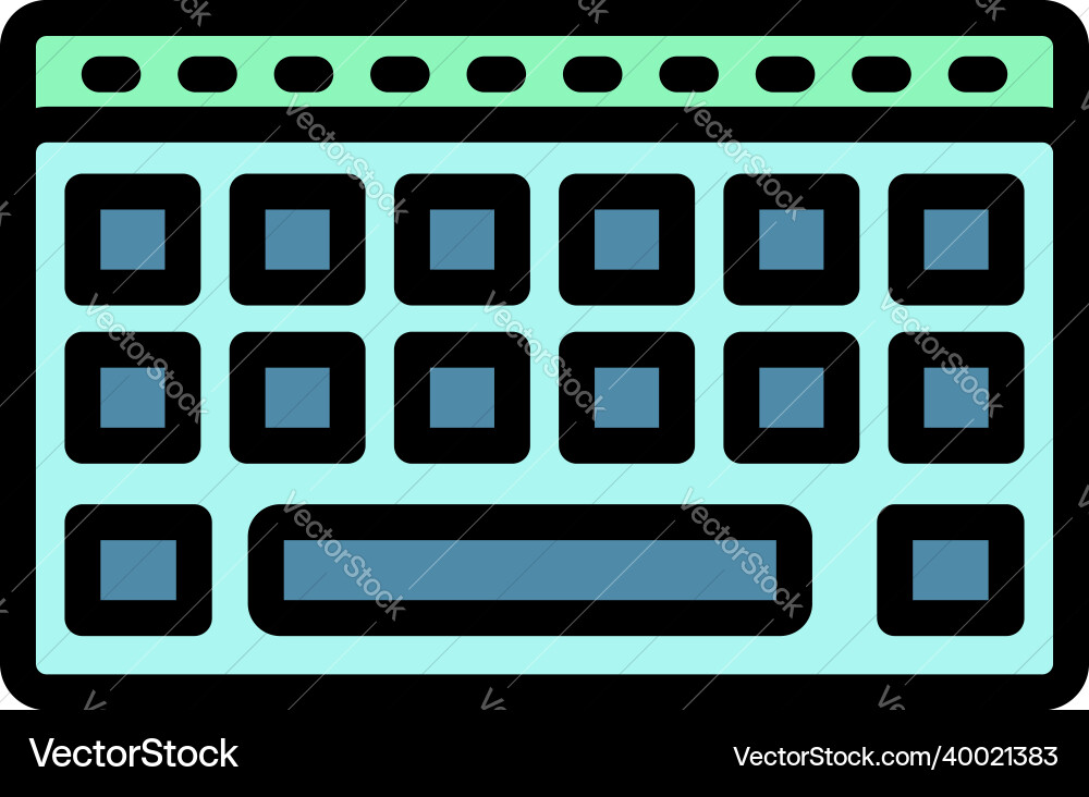 Wireless keyboard icon color outline Wireless keyboard icon color outline Vector Image