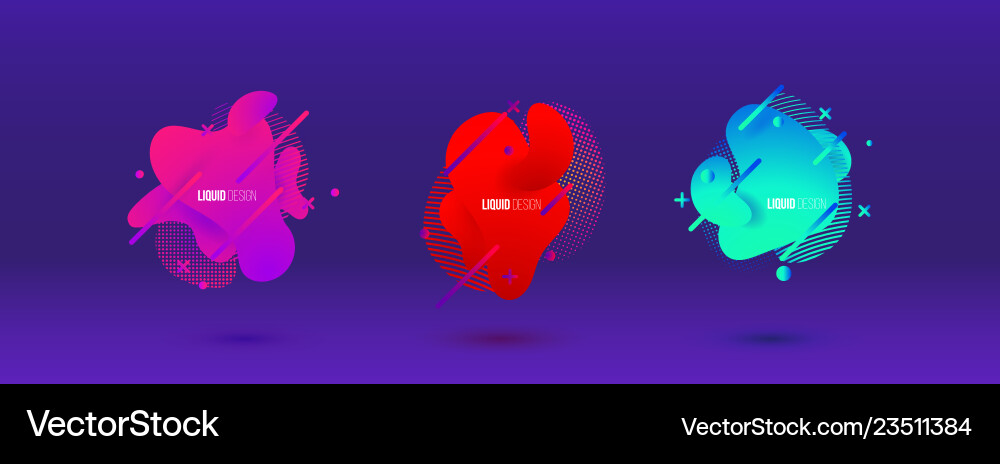 Abstract design set of liquid shapes Abstract design set of liquid shapes Vector Image