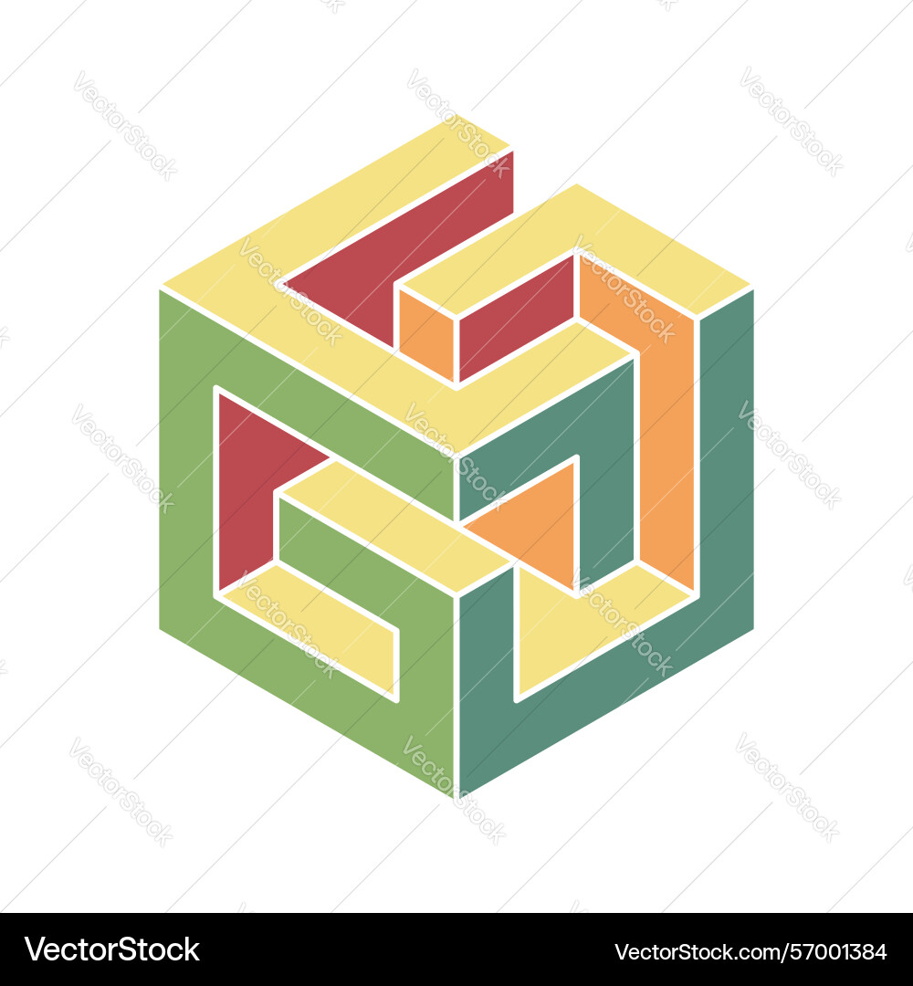 Abstract isometric cube design interlocking Abstract isometric cube design interlocking Vector Image