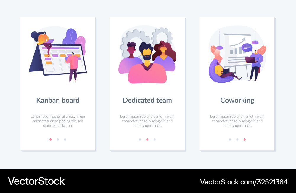 Agile project development app interface template Agile project development app interface template vector image