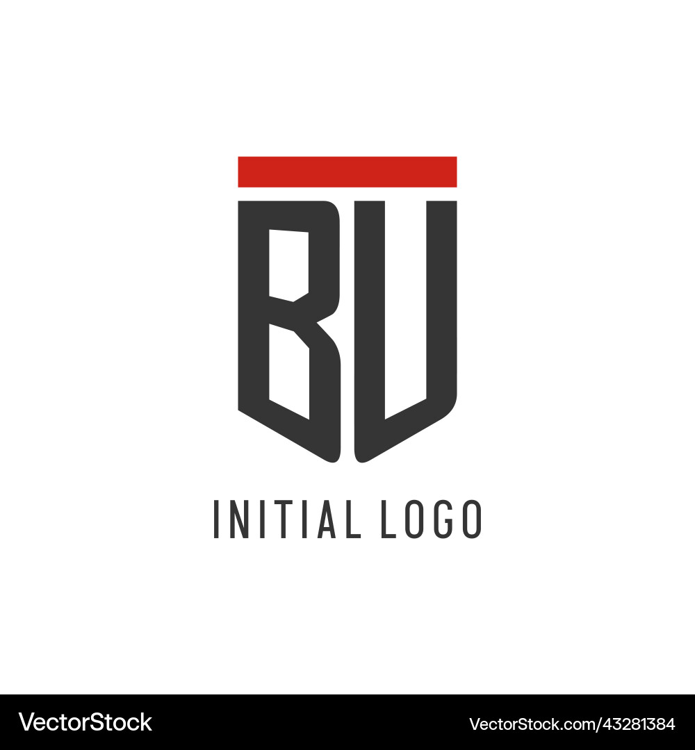 Bu initial esport logo with simple shield design Bu initial esport logo with simple shield design Vector Image