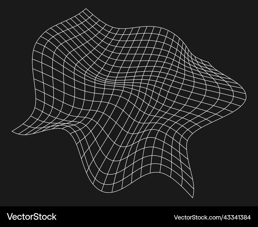 Cyber distorted grid retro punk design element Cyber distorted grid retro punk design element vector image