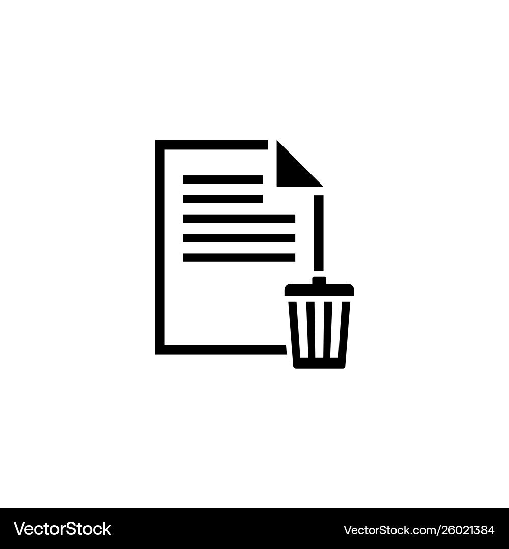 Delete file trash paper document icon Delete file trash paper document icon vector image