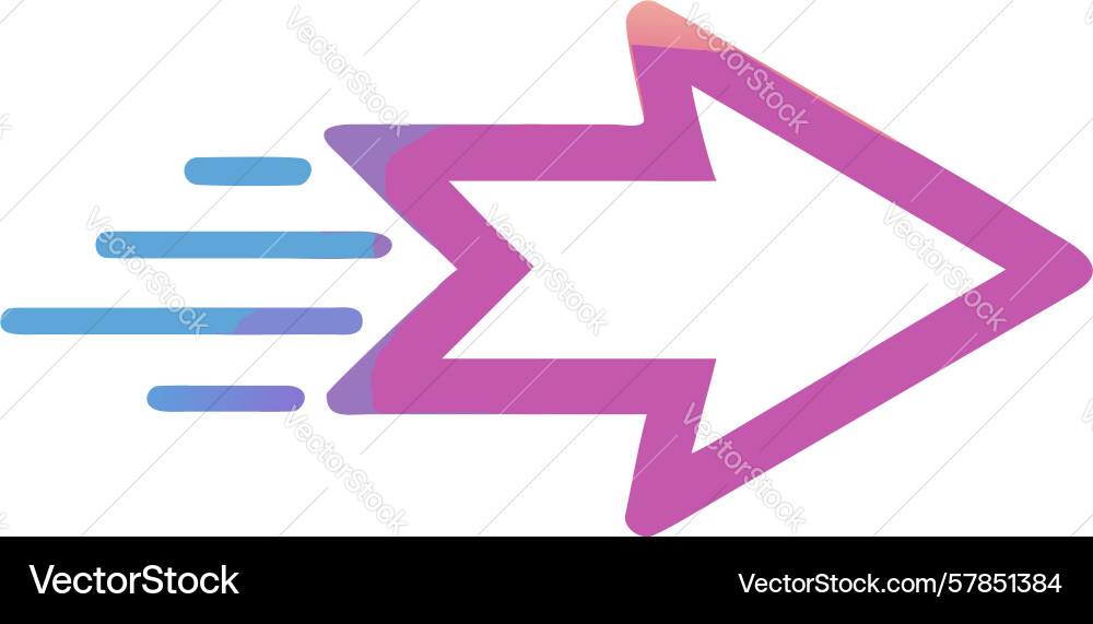 Dynamic speed arrow icon indicating progress vector image