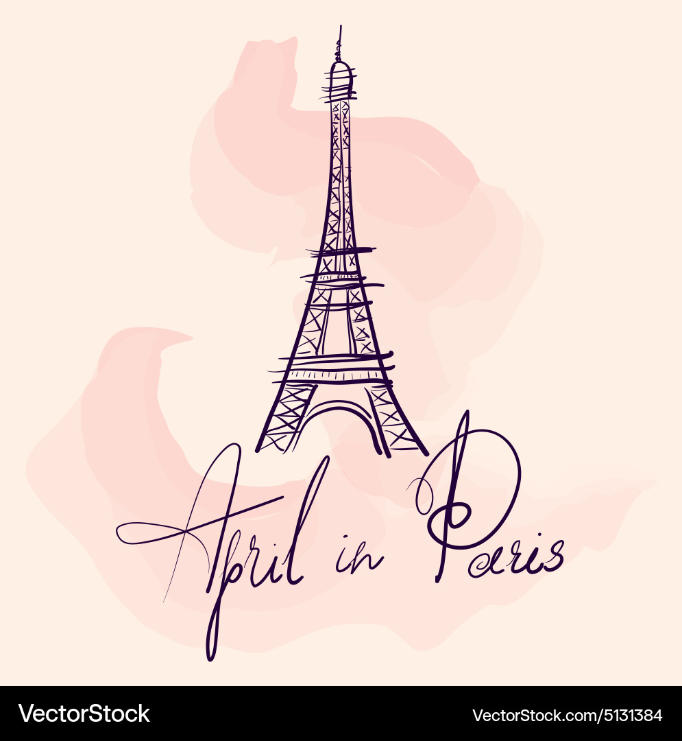 Elegant Pink Eiffel Tower Vector Image