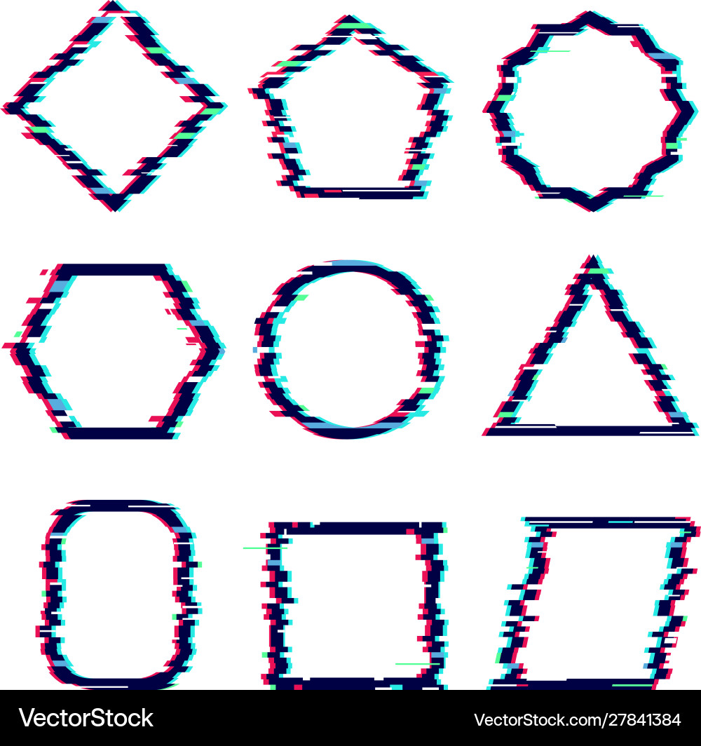Glitch Frames Distortion vector image