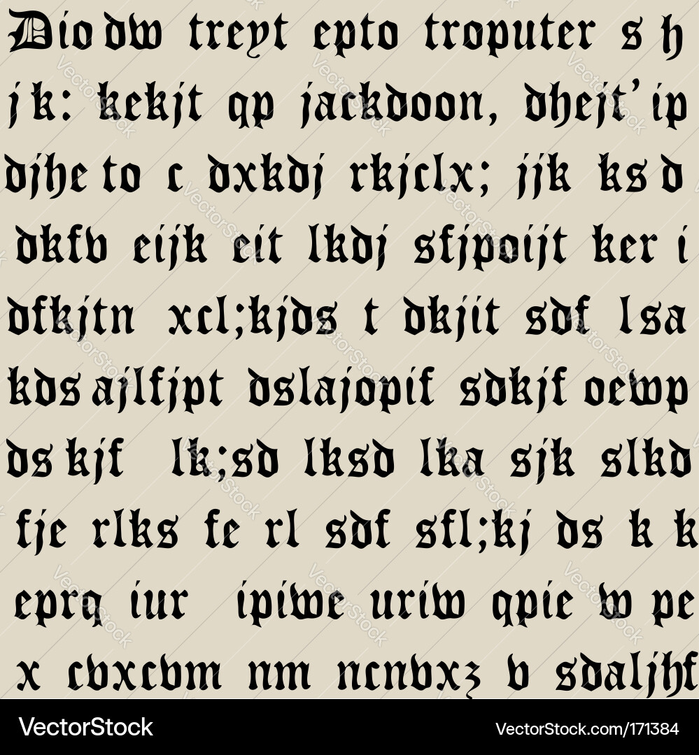 Gothic font Vector Image