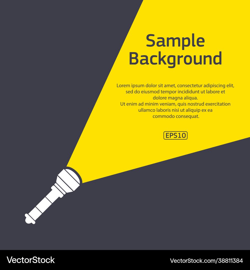 Hand flashlight with sample text Hand flashlight with sample text vector image