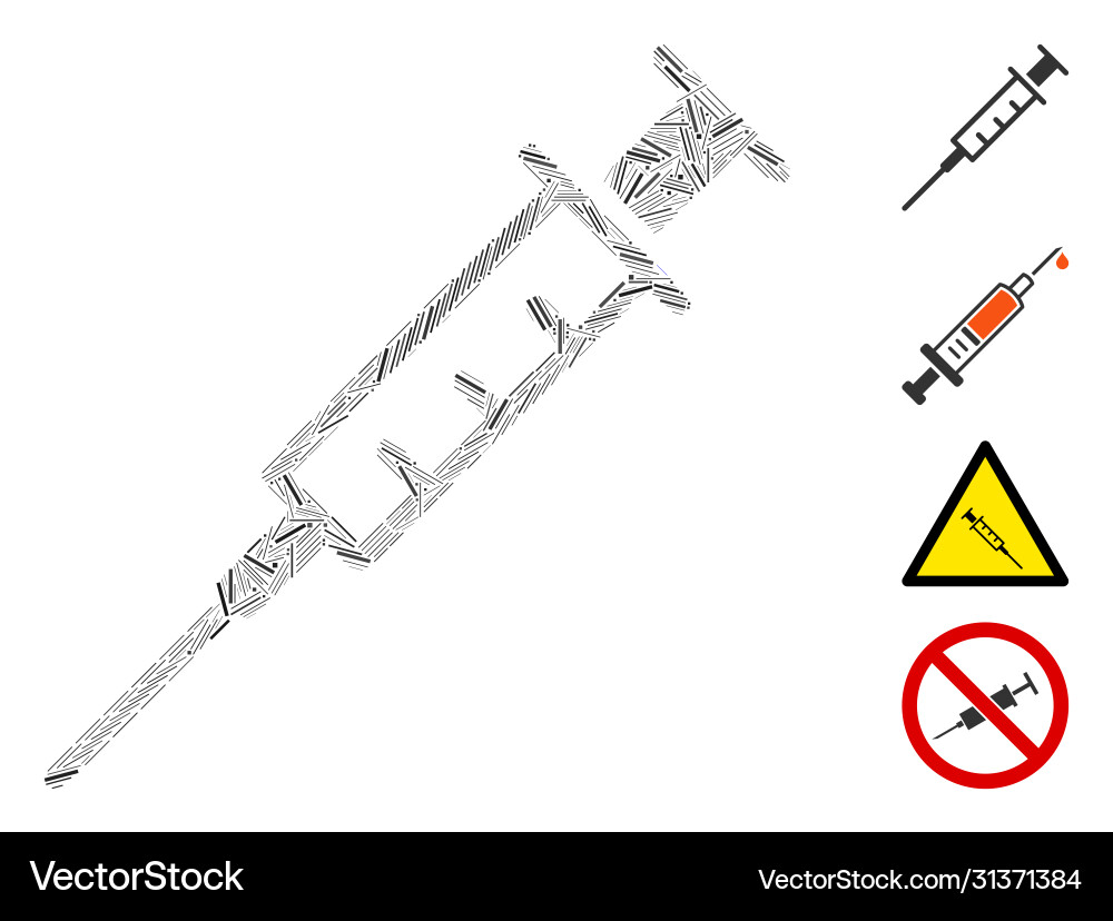 Hatch empty syringe icon mosaic Vector Image