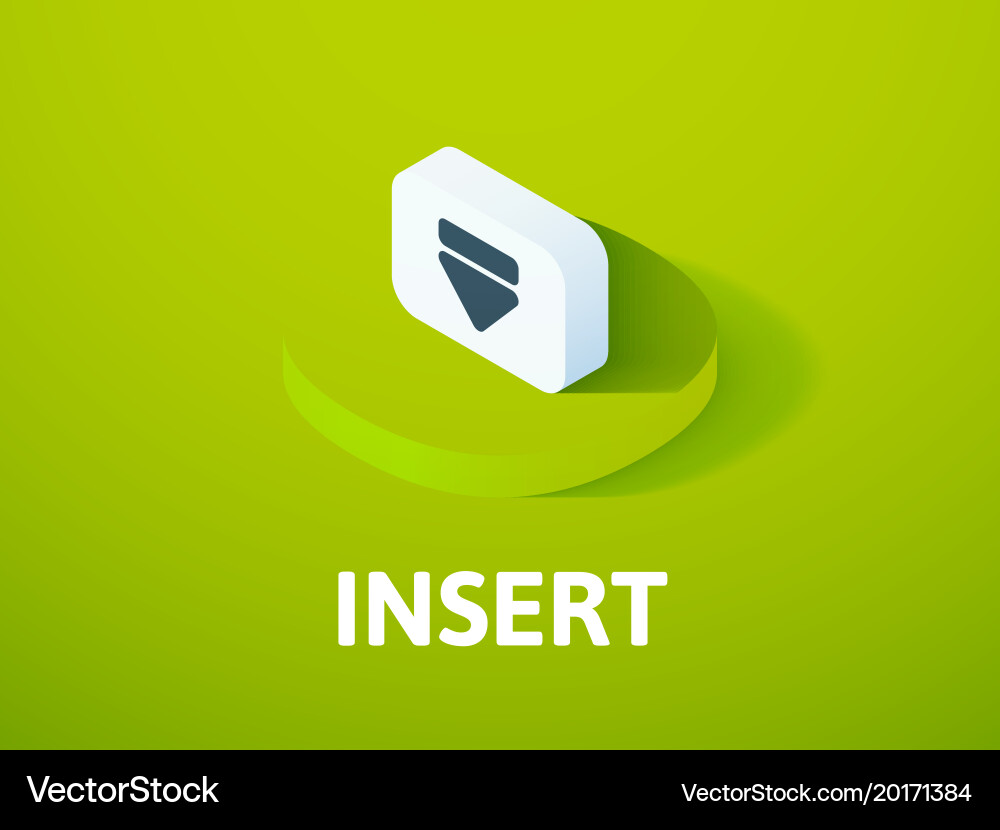 Insert isometric icon isolated on color vector image