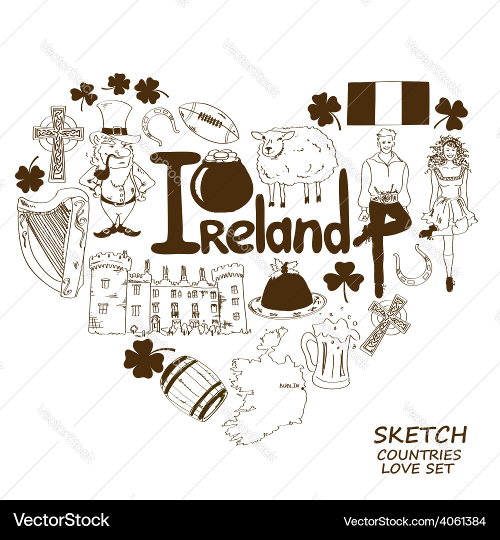 Irish Symbols Collection vector image
