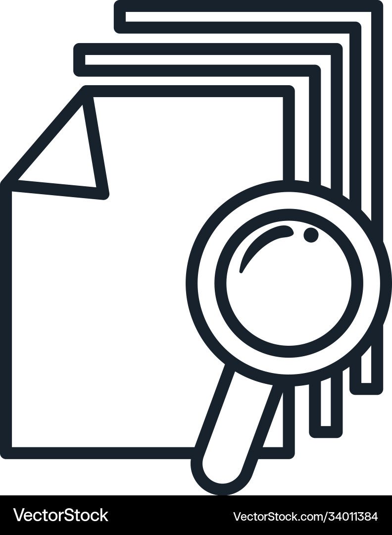 Lupe with document line style icon design Lupe with document line style icon design vector image