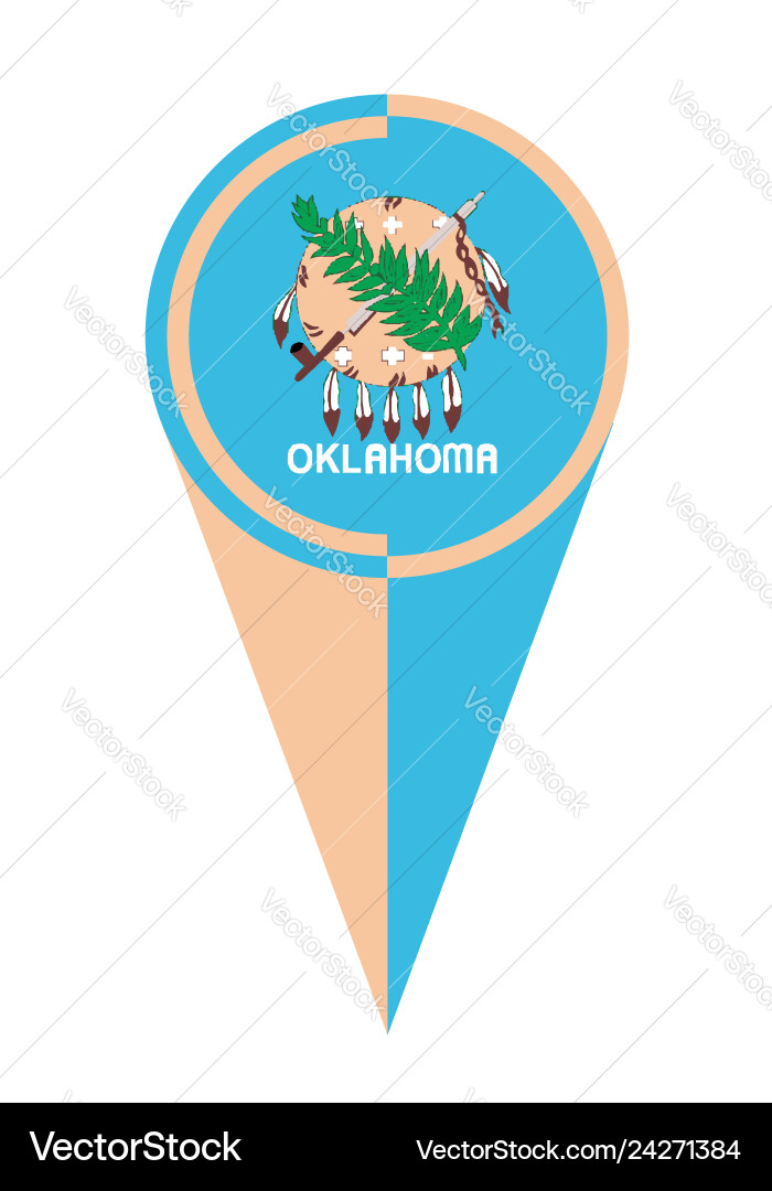 Oklahoma pointer location flag Vector Image