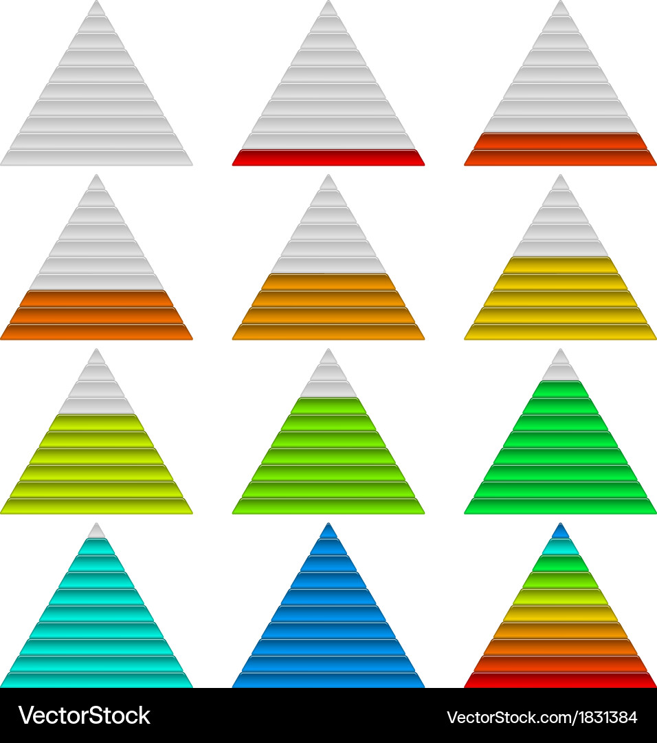 Progress bars set triangles vector image