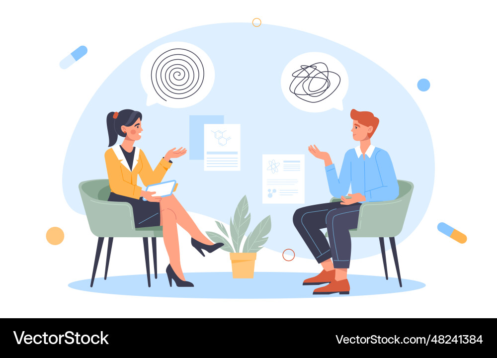 Psychologist with client concept Psychologist with client concept vector image