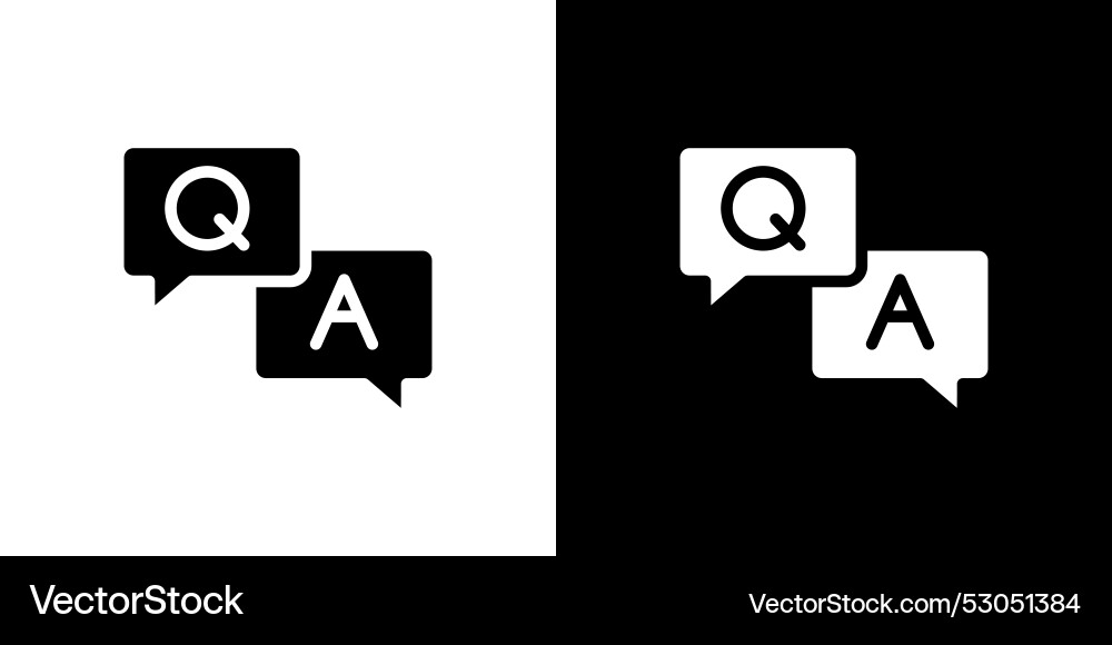 Questions and answers icon flat fill set vector image