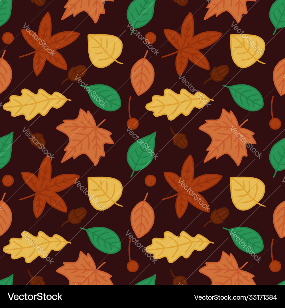 Seamless pattern with autumn leaves endless print Seamless pattern with autumn leaves endless print vector image