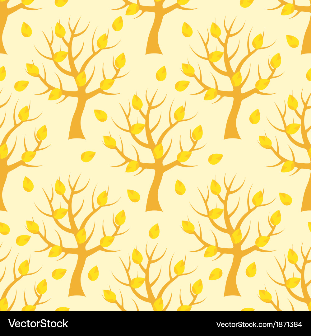 Seamless pattern with autumn trees Vector Image