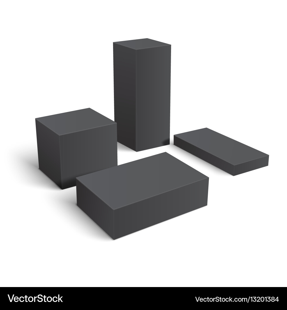 Set of different blank boxes vector image