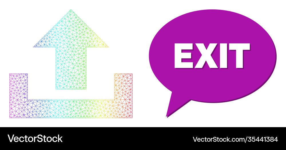 Spectrum network gradient upload icon and exit Spectrum network gradient upload icon and exit vector image