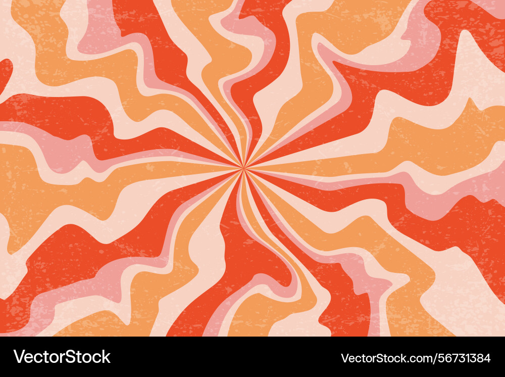 Sun rays retro background with groovy texture Sun rays retro background with groovy texture vector image