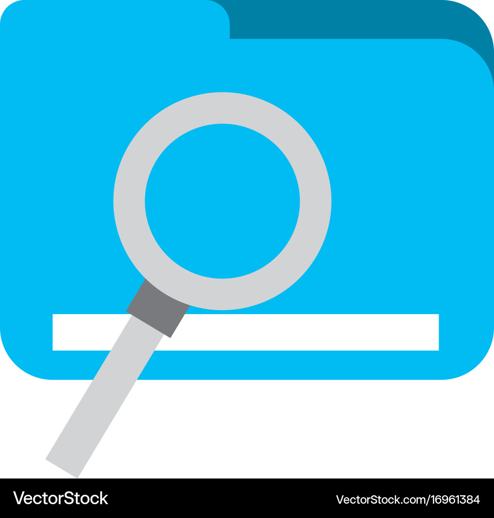 Template computer with magnifying glass vector image