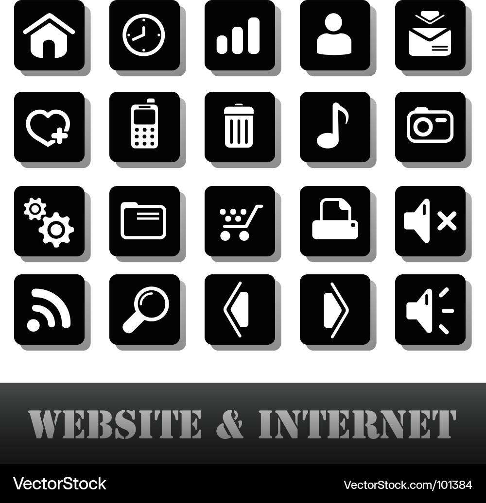 Web Icons Collection - Black Vector Image