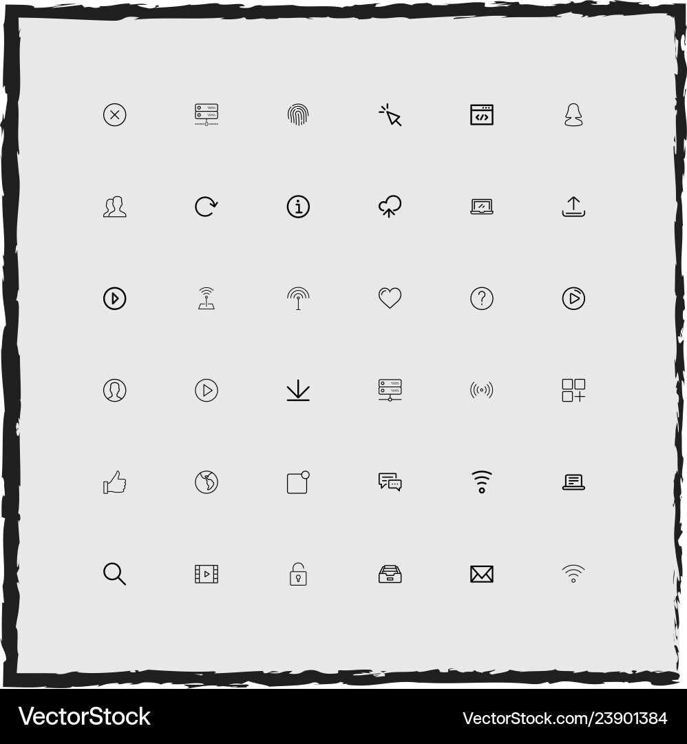 Web simple linear icons set vector image