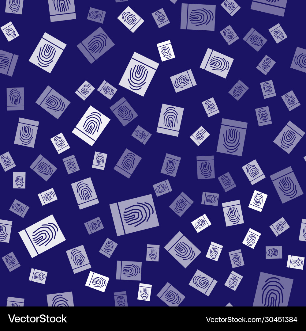 White fingerprint icon isolated seamless pattern Vector Image