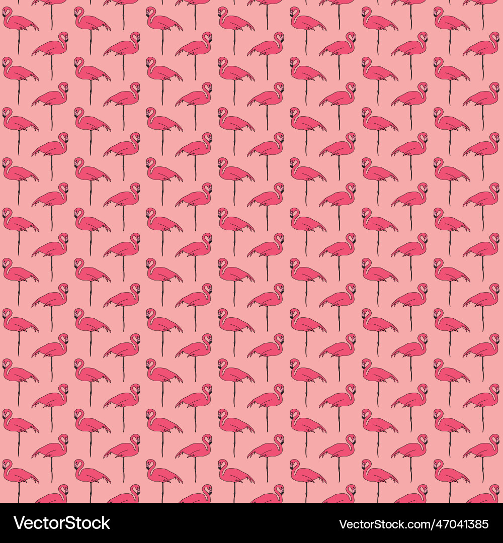 Abstract pink flamingos repeating pattern Abstract pink flamingos repeating pattern Vector Image