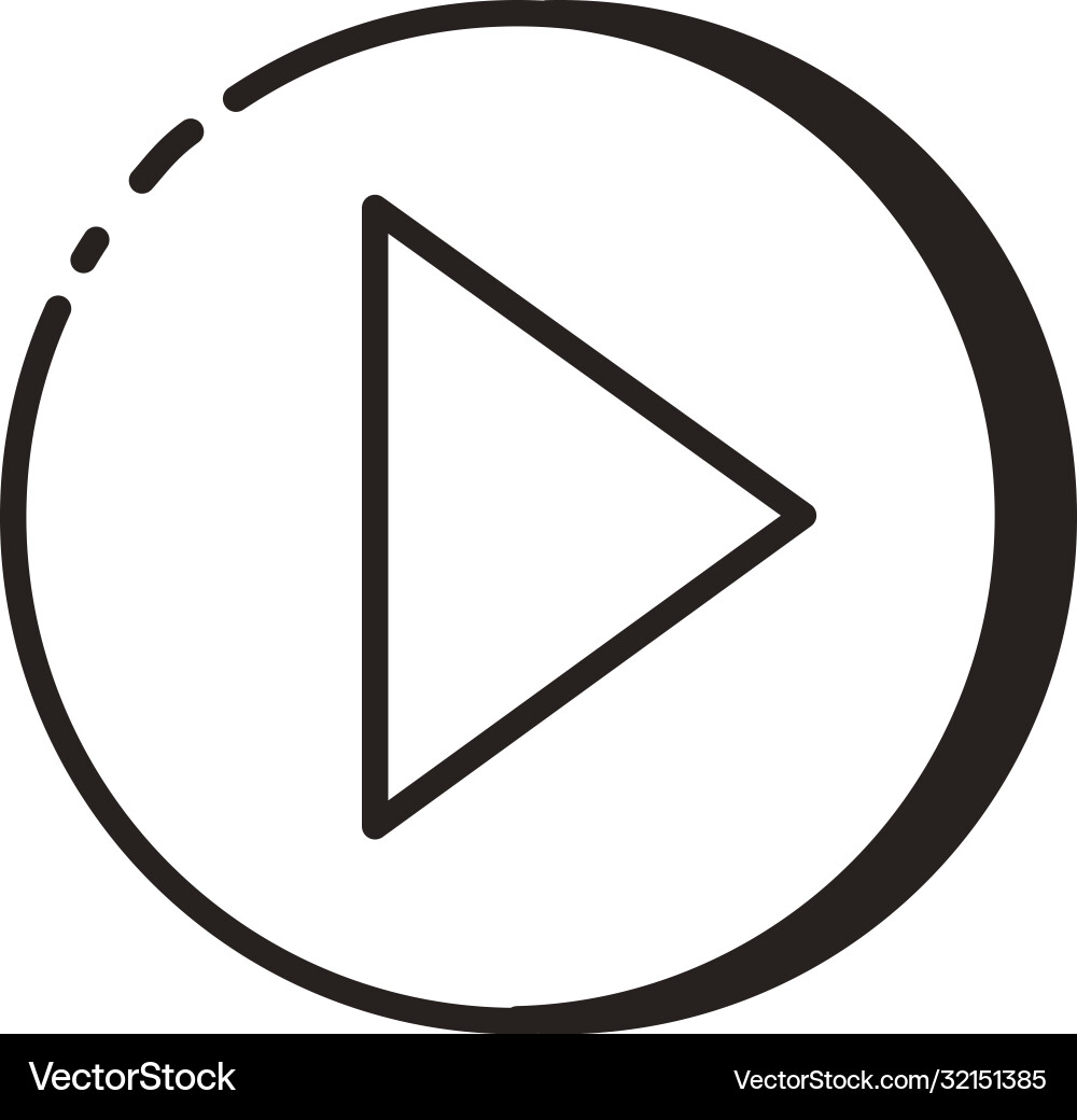 Arrow right direction button line style icon vector image