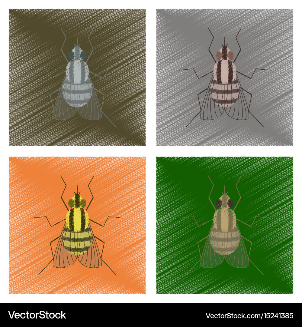 Assembly flat shading style insect Vector Image