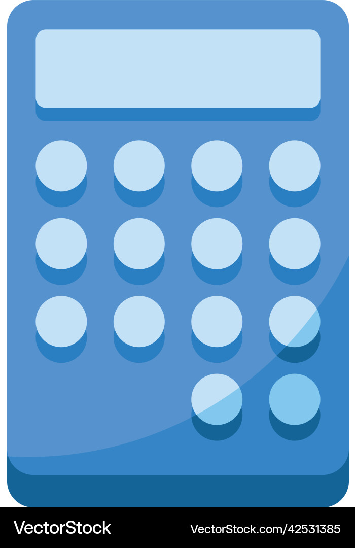 Blue calculator math device Vector Image