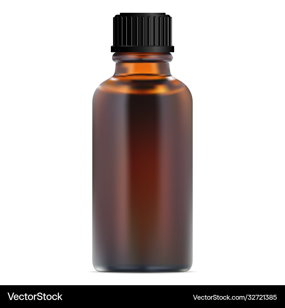 Brown glass pharmacy vial screw cap bottle design Brown glass pharmacy vial screw cap bottle design vector image
